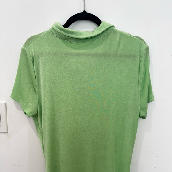 Green Ruched Button-Up Dress - Picture 4 of 5